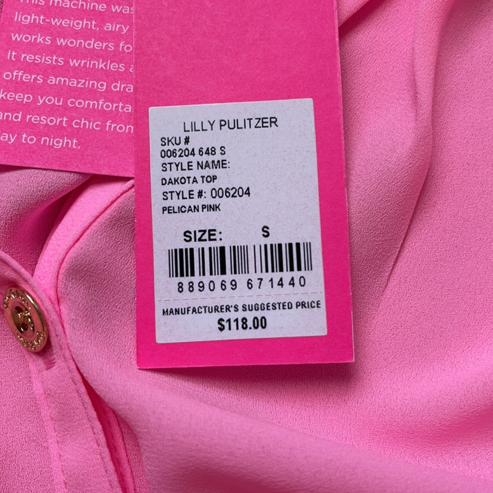 LILLY PULITZER DAKOTA BUTTON DOWN TOP - Picture 9 of 10